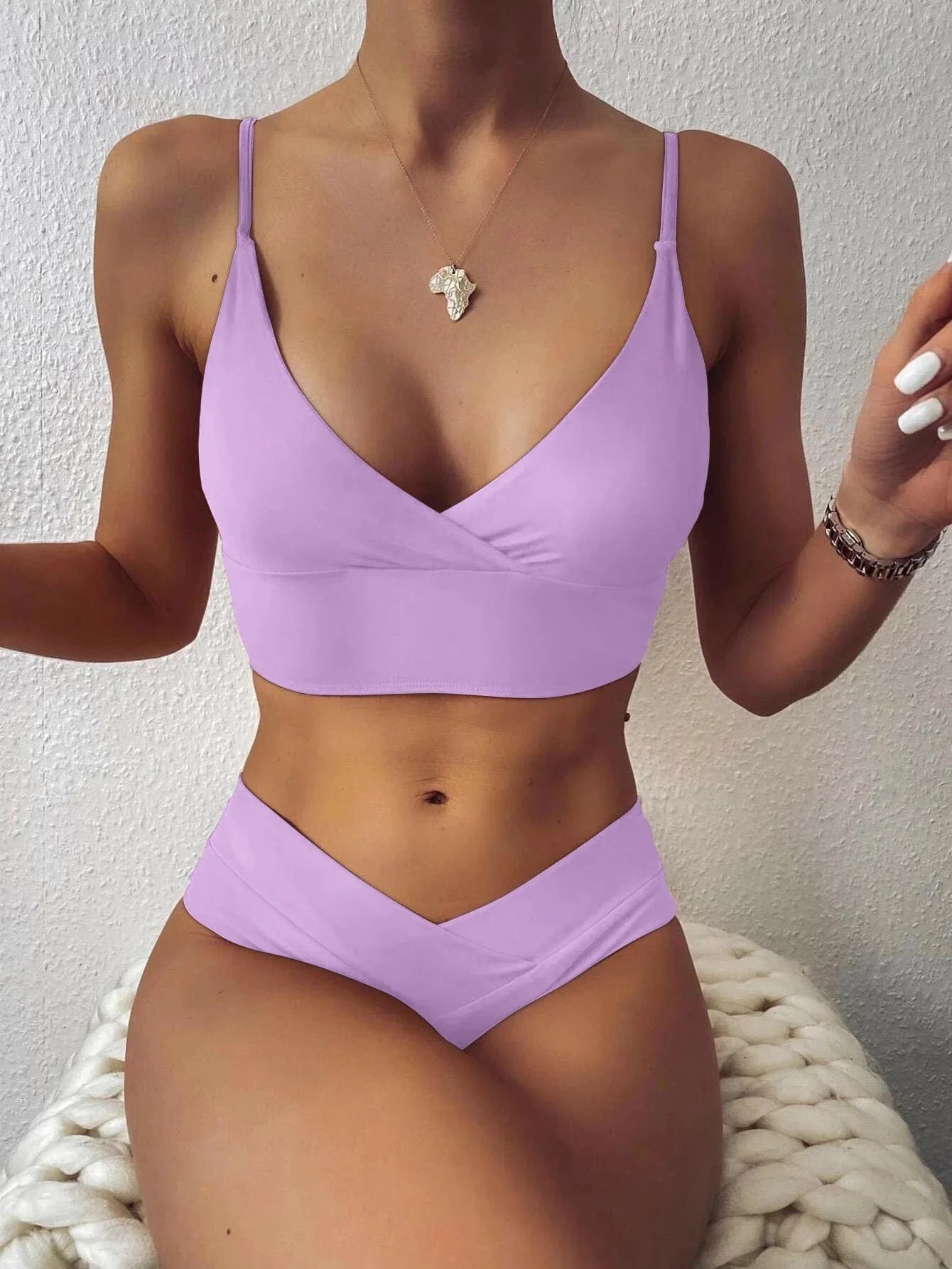 Bikini 2 Pièces Croisé: Élégance & Confort Lavande / S
