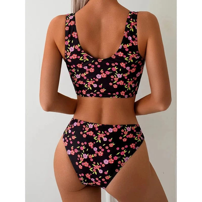 Bikini Floral Lacé Élegant - Chic et Confort pour l'Été