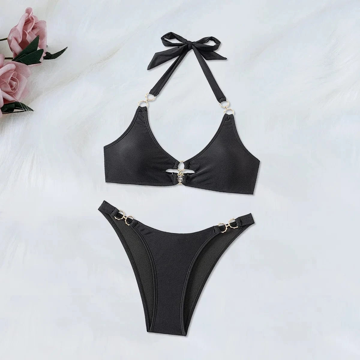 Bikini Métallisé Chic à Armatures - Élégance et Confort pour Toutes les Occasions S