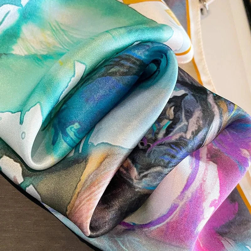 Carré 100% Soie foulard carré en soie 53x53 premium - Élégant, léger et durable 53x53cm