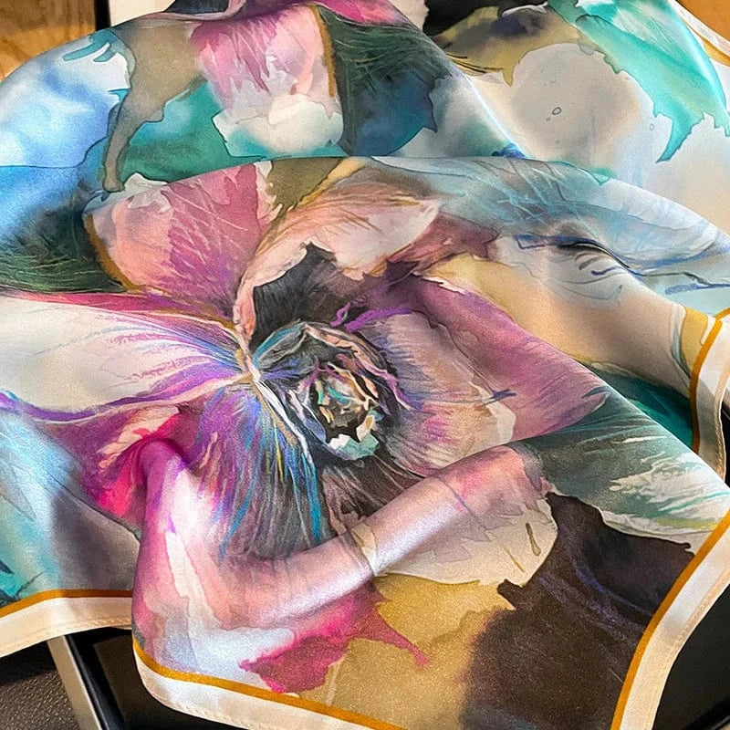Carré 100% Soie foulard carré en soie 53x53 premium - Élégant, léger et durable 53x53cm