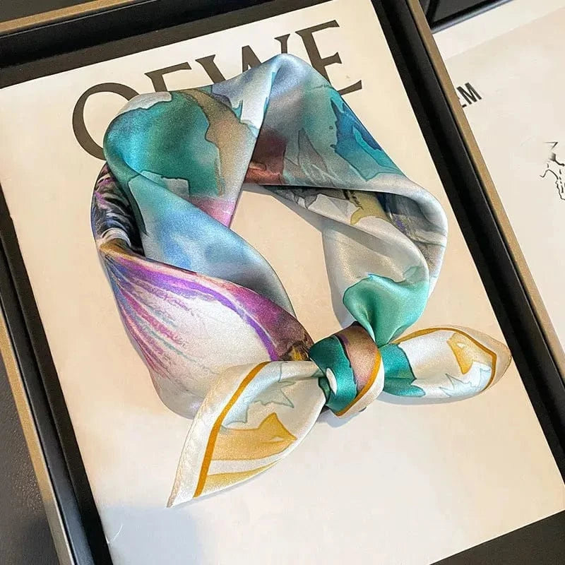 Carré 100% Soie foulard carré en soie 53x53 premium - Élégant, léger et durable 53x53cm