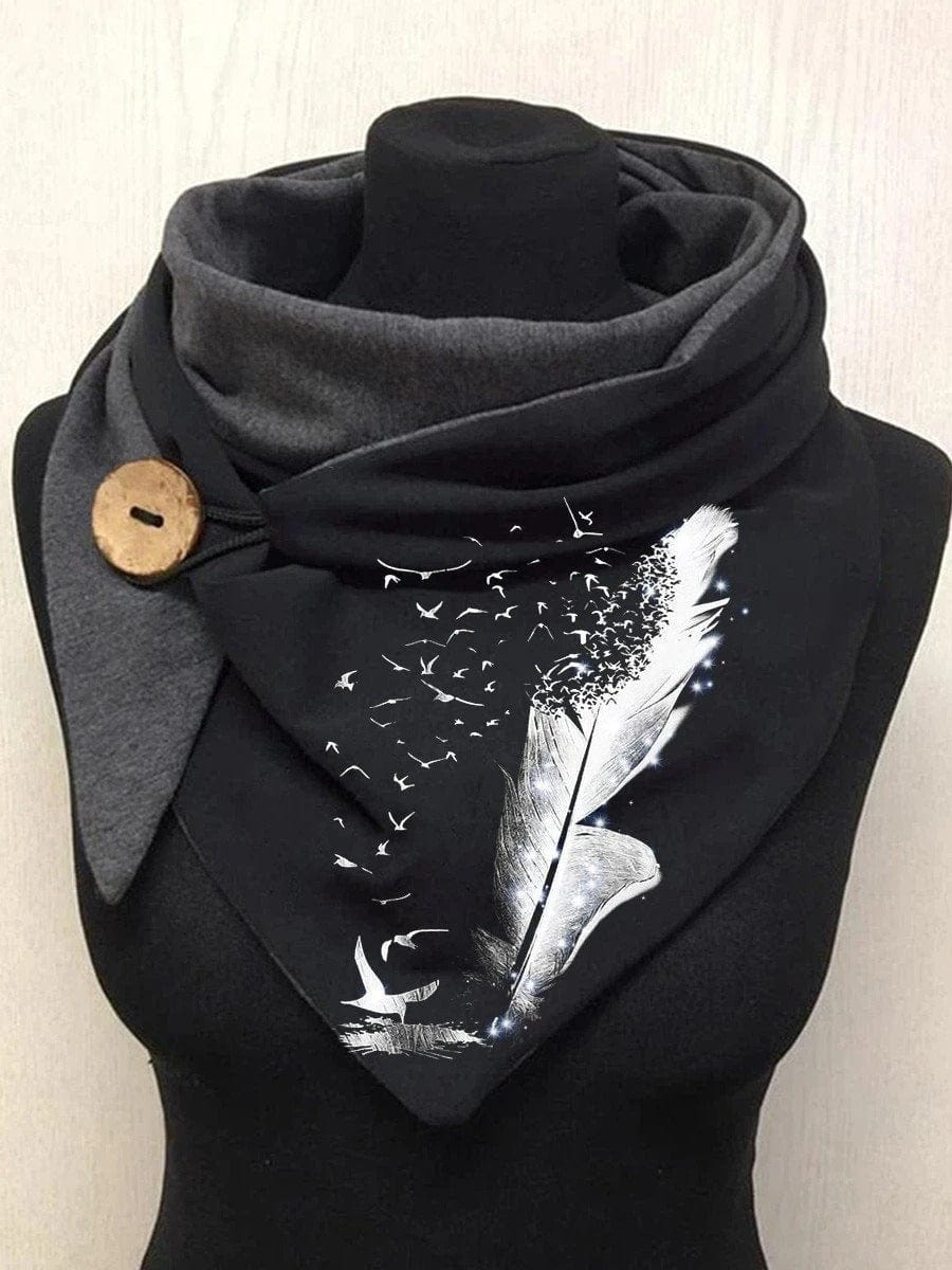 La Plume et les Oiseaux | Snood pour l'Hiver Black / 135x50 cm