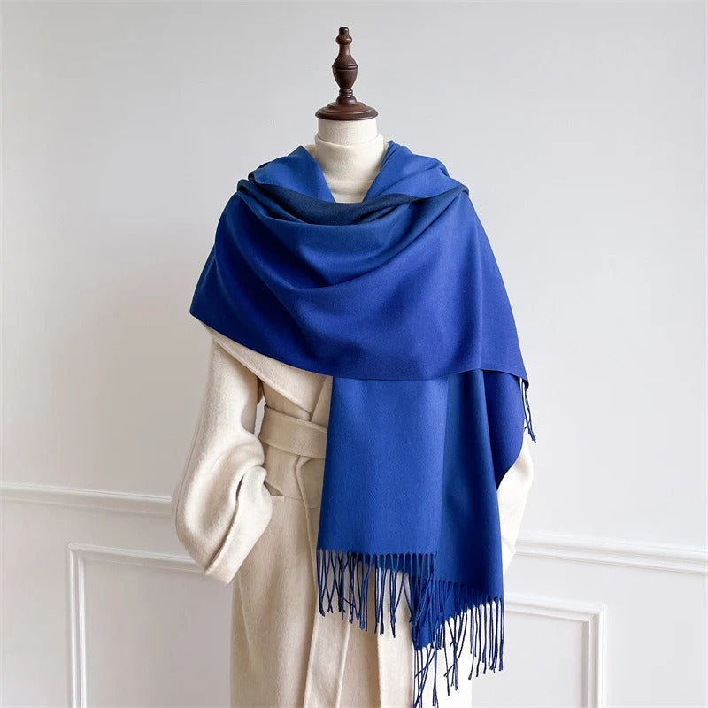 Echarpe Acrylique Bleu Nuit-Cobalt Électrique Gradient