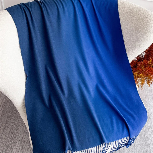 Echarpe Acrylique Bleu Nuit-Cobalt Électrique Gradient