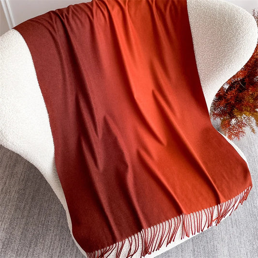 Echarpe Acrylique Dégradé Bordeaux-Orange Brûlé