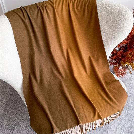 Echarpe Acrylique Dégradé Brun Chocolat Camel Doré