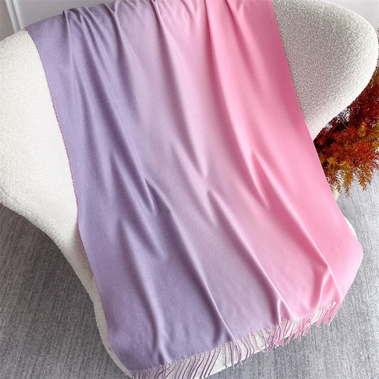Echarpe Acrylique Lilas-Rose Poudre Dégradé Pastel