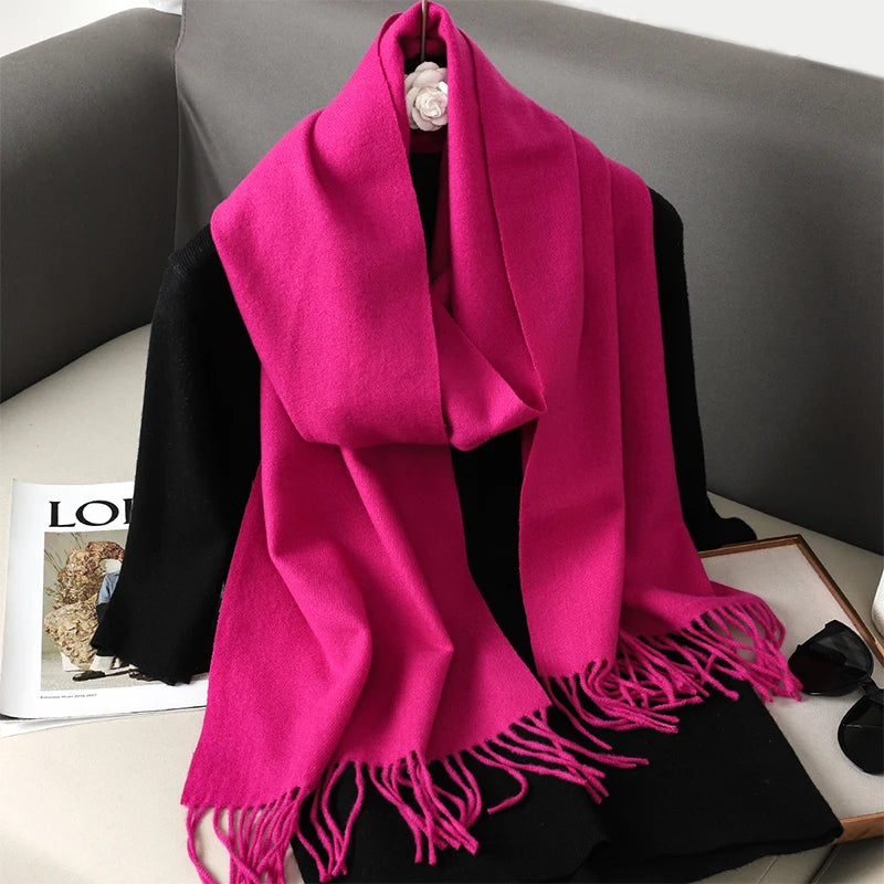 Echarpe Cachemire Fuchsia Nova - Veloutée et chic, 180 cm