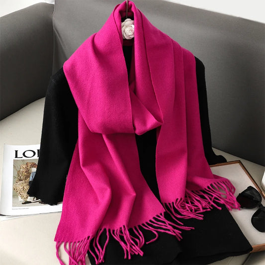 Echarpe Cachemire Fuchsia Nova - Veloutée et chic, 180 cm