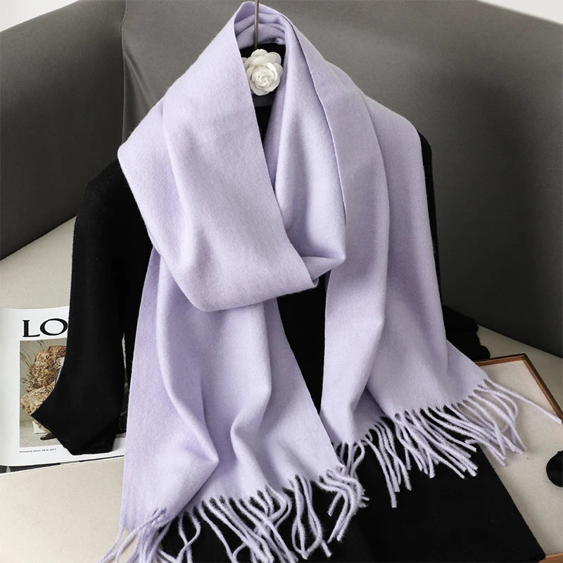 Echarpe Cachemire Lilas Pastel – Veloutée Lavande Pâle