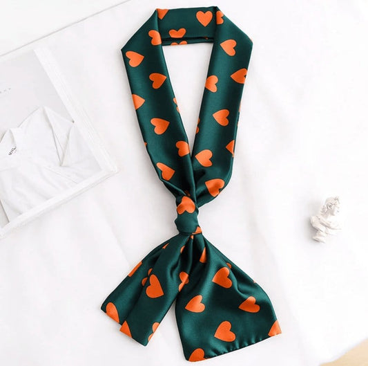 Foulard bande "Amour Rouge" en soie