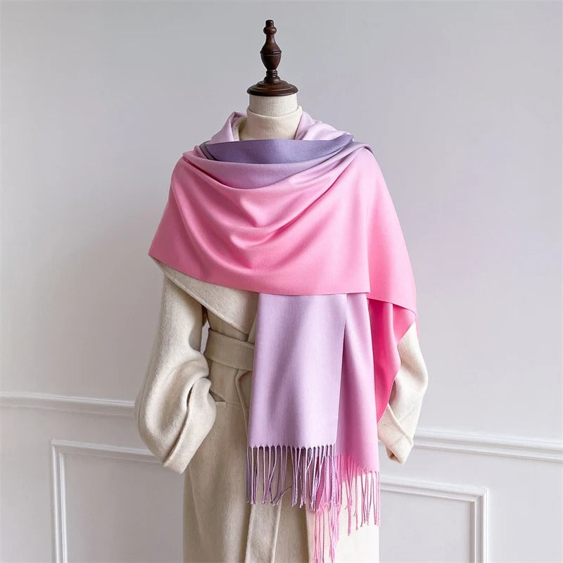 Echarpe Acrylique Lilas-Rose Poudre Dégradé Pastel